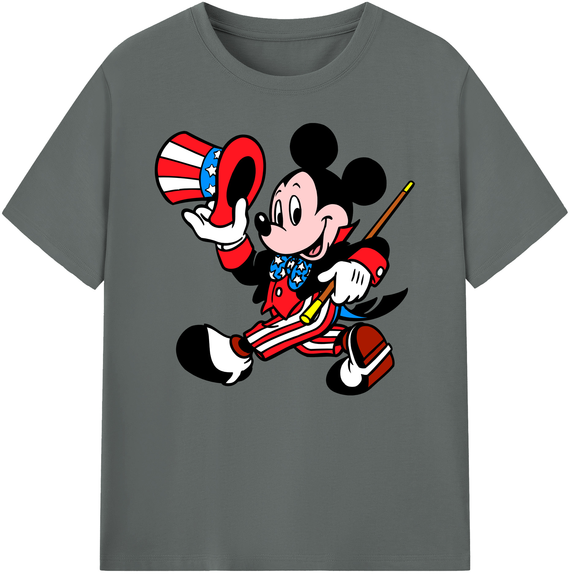 ミッキーマウス Mickey Mouse 綿100％ メンズ半袖Tシャツ｜肌触りやわらか＆通気性